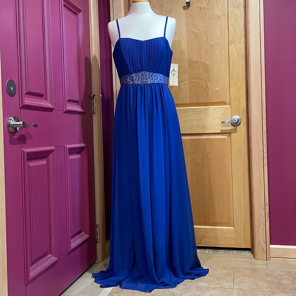 Multicolor (Blue, Black, Brown) Long Gown